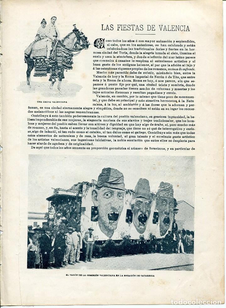 Coleccionismo: LAMINA-1902--VALENCIA LAS FIESTAS-BARRACA- TREN DECORADO ESTACI&Oacute;N DE CATARROJA.
