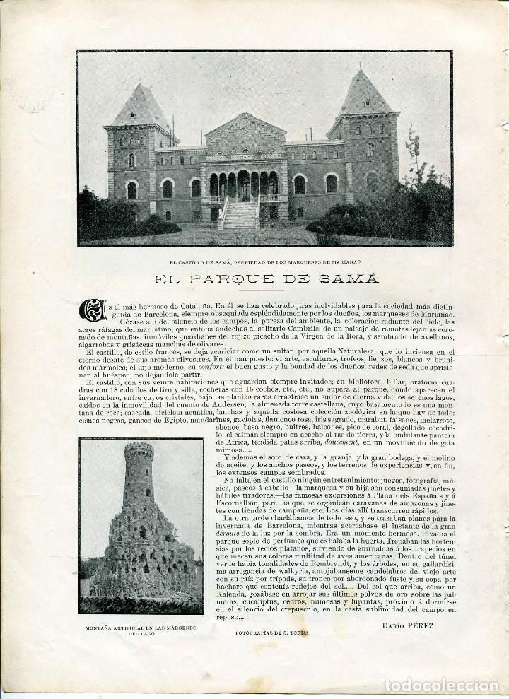 Coleccionismo: LAMINA-1902-CAMBRILS-CASTILLO DE SAMA-MARQUES DE MARIANAO-BENICASIM DESIERTO DE LAS PALMAS CRUZ