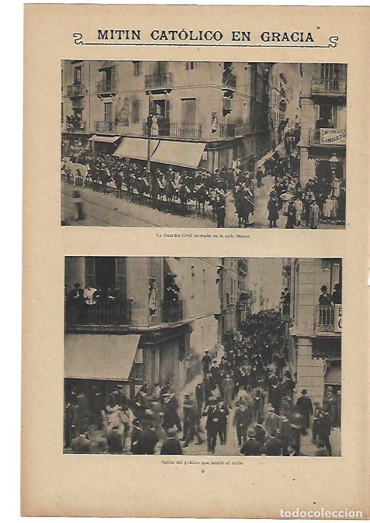 Sammelleidenschaft Papier: A&Ntilde;O 1906 RECORTE PRENSA MITIN CATOLICO EN GRACIA BARCELONA GUARDIA CIVIL FORMADA CALLE MAYOR MAJOR