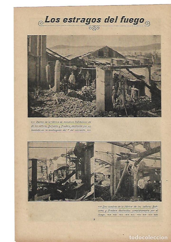 Sammelleidenschaft Papier: A&Ntilde;O 1906 RECORTE PRENSA INCENDIO FABRICA DE BUTSEMS Y FRADERA MOSAICOS HIDRAULICOS