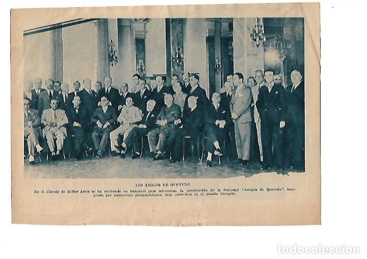 Collecting paper: A&Ntilde;O 1934 RECORTE PRENSA CONSTITUCION DE LA SOCIEDAD LOS AMIGOS DE QUEVEDO LITERATURA
