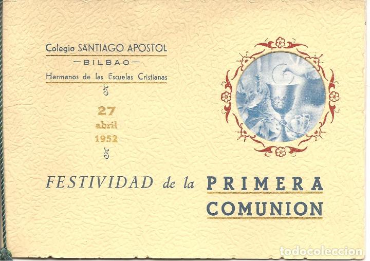 Coleccionismo: COLEGIO SANTIAGO APOSTOL-BILBAO, INVITACI&Oacute;N A FESTIVIDAD PRIMERA COMUNI&Oacute;N, 1952