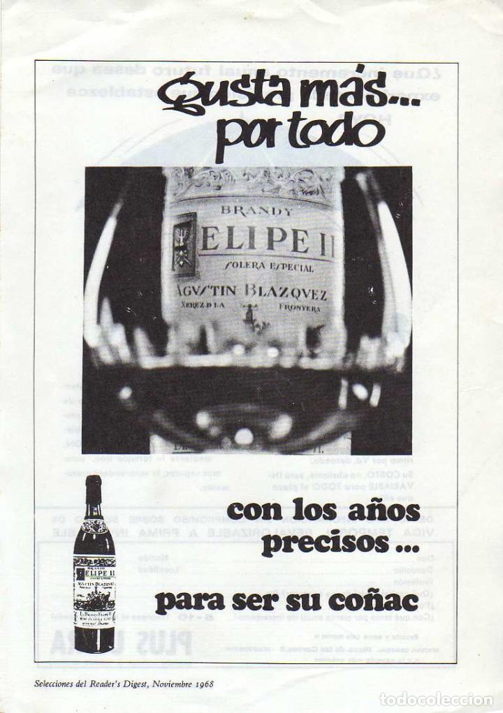 Coleccionismo: ANUNCIO PUBLICIDAD CO&Ntilde;AC FELIPE II-SEGUROS PLUS ULTRA