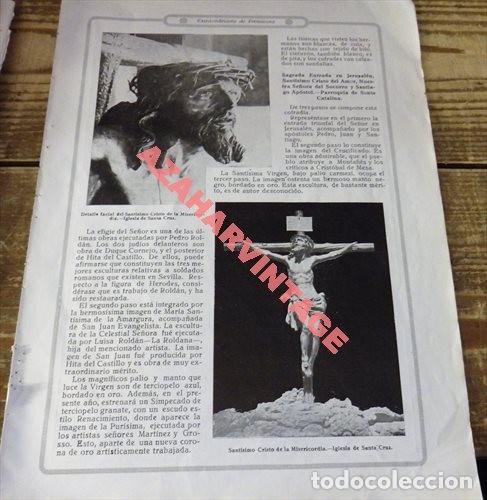 Coleccionismo: SEMANA SANTA SEVILLA,1922, HOJA REVISTA, CRISTO DE LAS MISERICORDIAS, SANTA CRUZ, 20X28 CMS