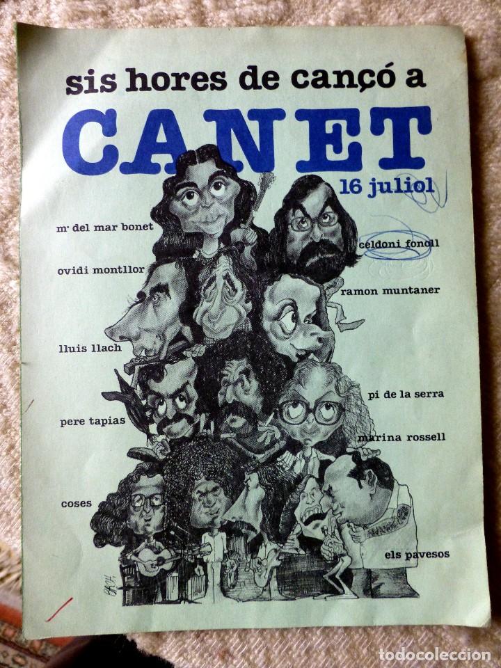 Coleccionismo: programa sis hores de can&ccedil;o a Canet juliol de 1973