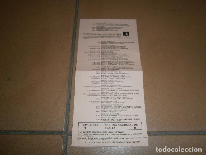 Coleccionismo: EXPO 92 SEVILLA - PROGRAMACION 10 SEPTIEMBRE 1992 - PROGRAMA DE MANO - Foto 2