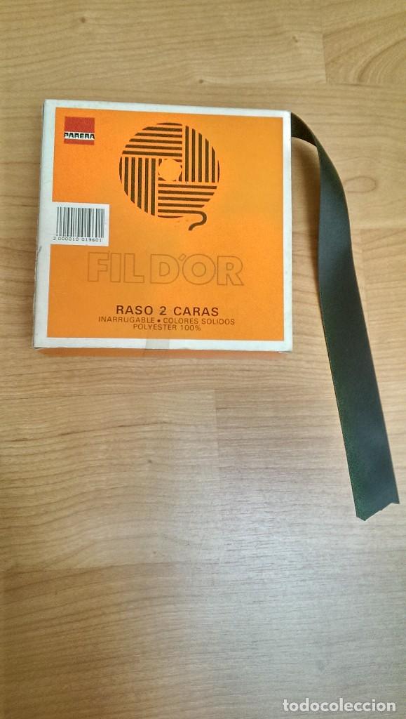 Colecionismo: CINTA RASO COLOR NEGRO ANCHO 2,5 CMS. (1 METRO)