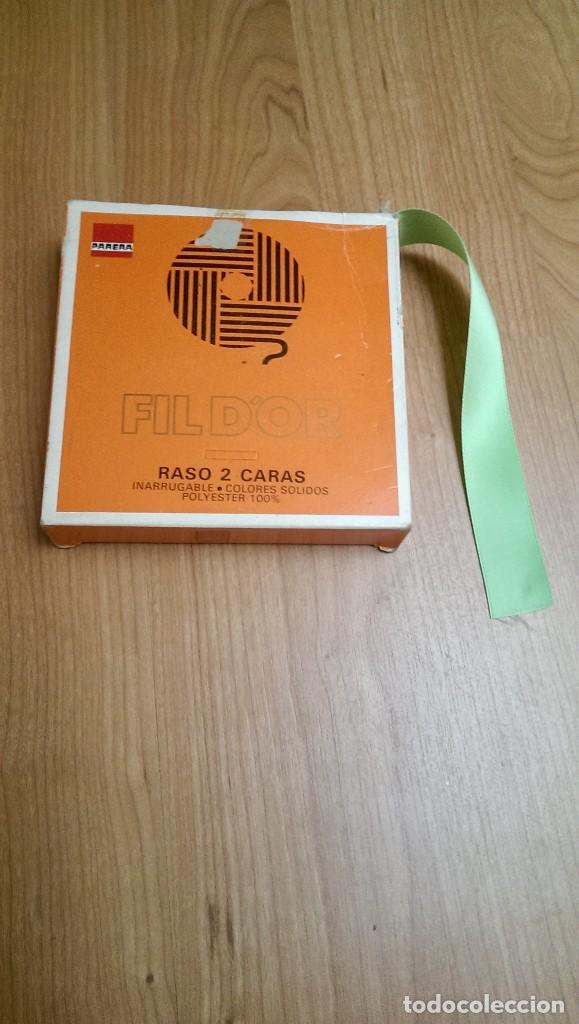 Sammeln: CINTA RASO COLOR VERDE  ANCHO 2,5 CMS. (1 METRO)