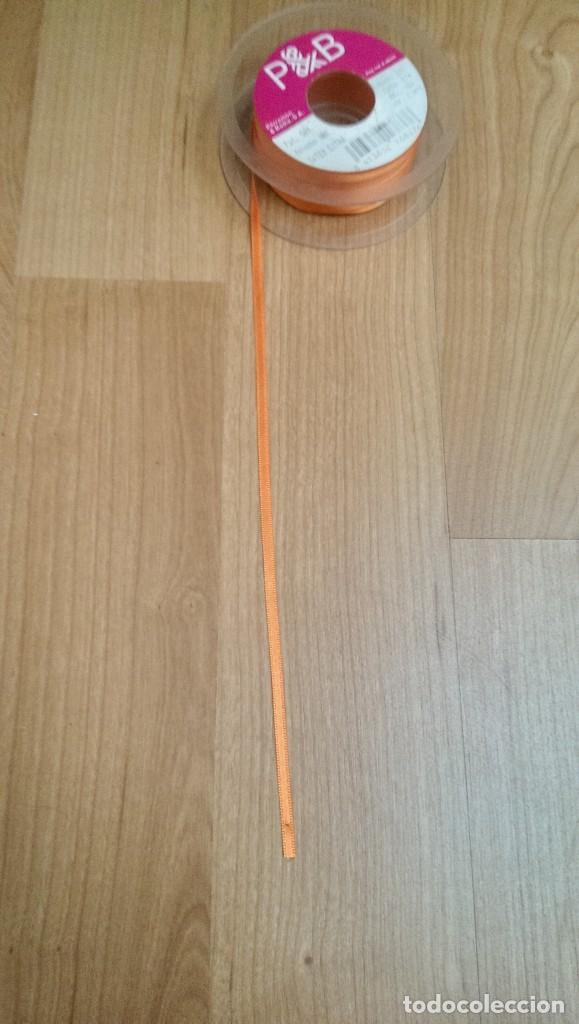 Colecionismo: CINTA RASO COLOR NARANJA ANCHO 0,3 CMS. (1 METRO)-DISPONIBLES 60 MTS.