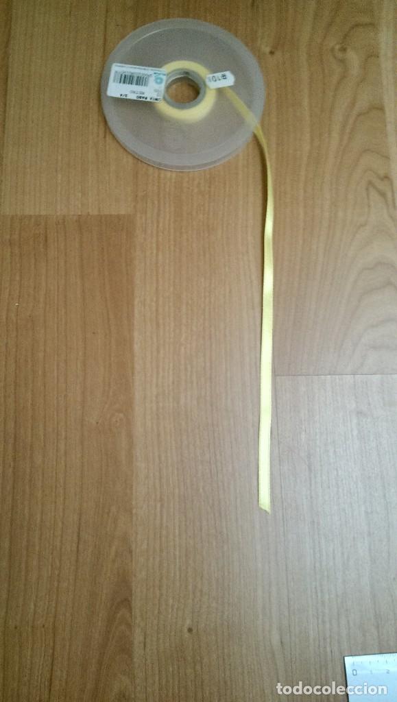 Sammeln: CINTA RASO COLOR AMARILLO ANCHO 0,5 CMS. (1 METRO)-DISPONIBLES 3 MTS.