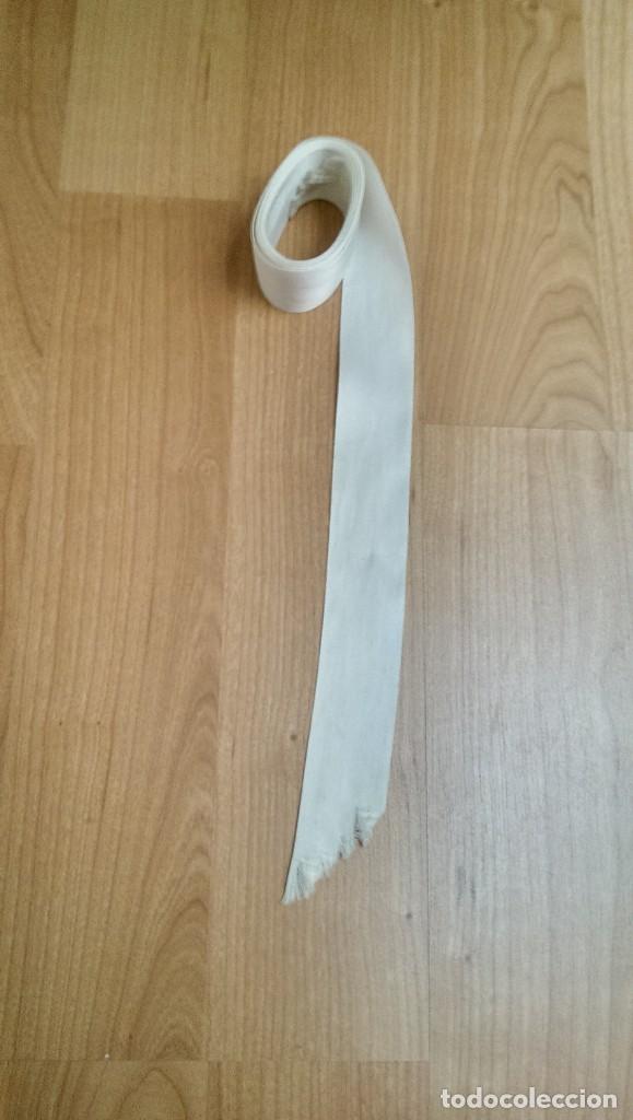 Sammeln: CINTA RASO COLOR BLANCO ANCHO 3,5 CMS.