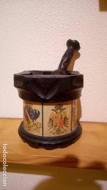 Coleccionismo: Mortero de madera - Foto 2