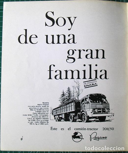 Coleccionismo: Pegaso - cami&oacute;n tractor 2011/50 (a&ntilde;o 1970). P&aacute;gina publicitaria