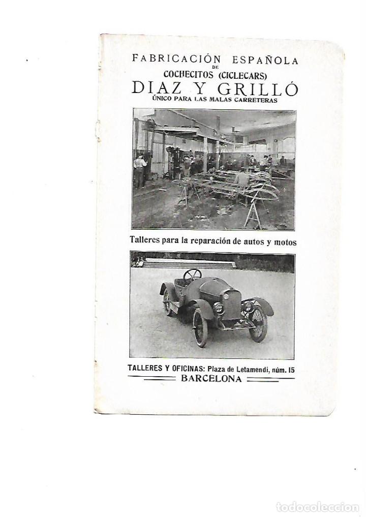 Collecting paper: A&Ntilde;O 1915 PUBLICIDAD DIAZ GRILLO FABRICA COCHECITOS CICLECARS REPARACION AUTOS MOTO GRAN HOTEL FALCON