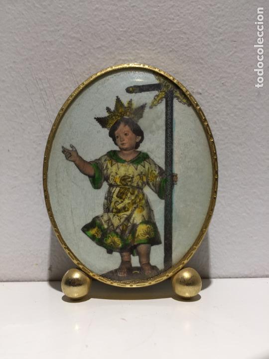 Coleccionismo: ANTIGUO IMAGEN ADORNO SAN JUANITO, EL NI&Ntilde;O DE MULA ( MURCIA )