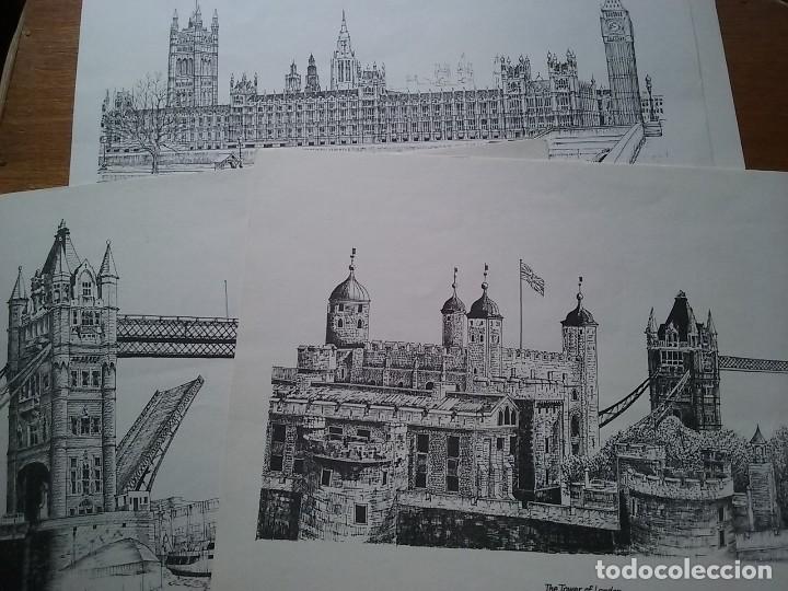 Coleccionismo: SEIS LAMINAS DE LONDRES, LA TORRE, EL PARLAMENTO, EL PUENTE, CATEDRAL, TRAFALGAR SQUARE, WESTMINSTER