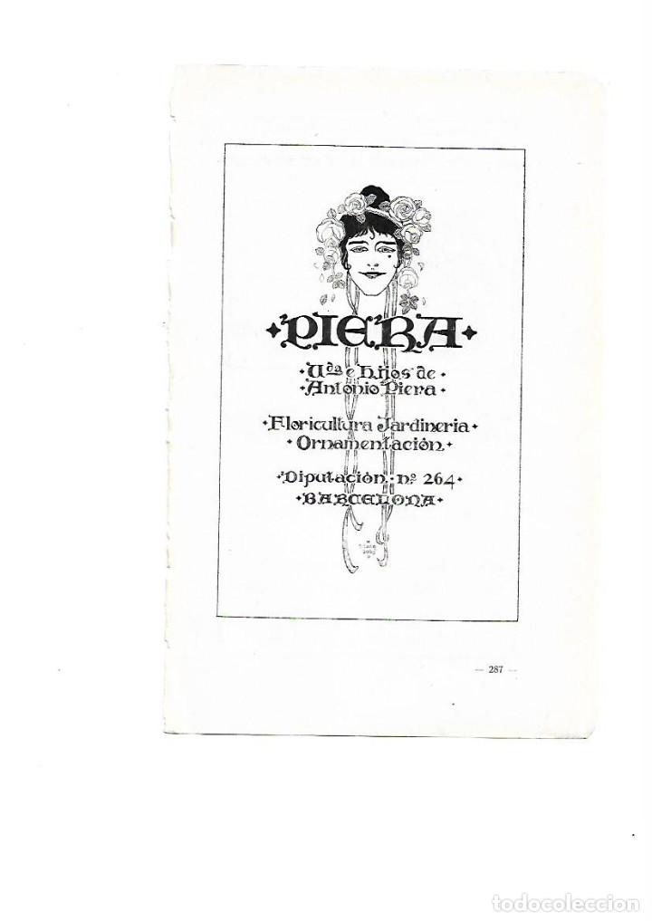 Collecting paper: A&Ntilde;O 1915 PUBLICIDAD PIERA HIJOS DE ANTONIO PIERA FLORISTERIA FLORICULTURA JARDINERIA ORNAMENTACION