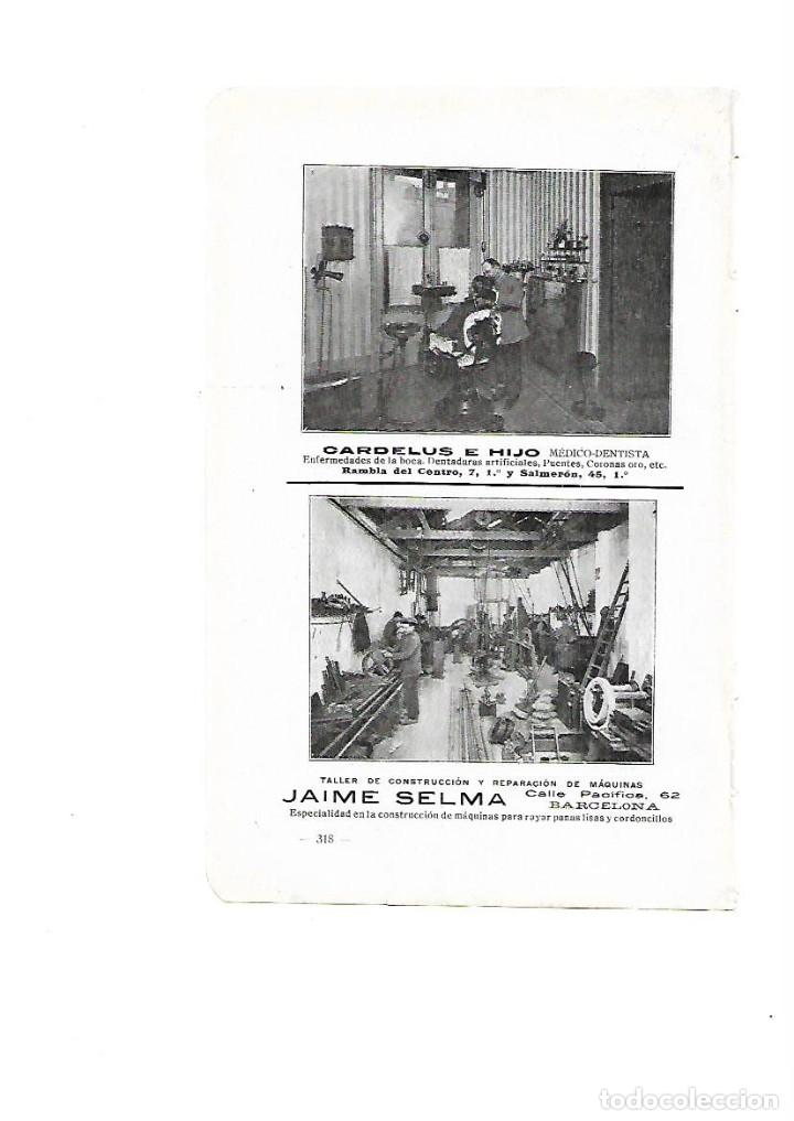 Collecting paper: A&Ntilde;O 1915 PUBLICIDAD CARDELUS E HIJO MEDICO DENTISTA JAIME SELMA TALLER MAQUINARIA MAQUINAS