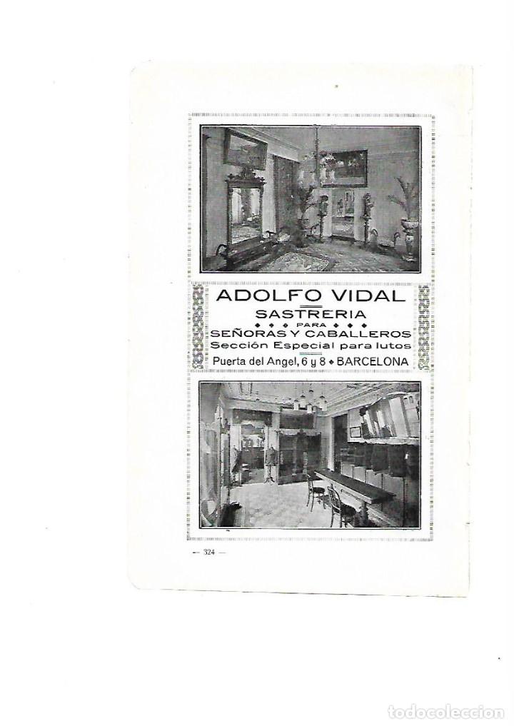 Collecting paper: A&Ntilde;O 1915 PUBLICIDAD ADOLFO VIDAL SASTRERIA SE&Ntilde;ORAS CABALLEROS SECCION ESPECIAL LUTOS