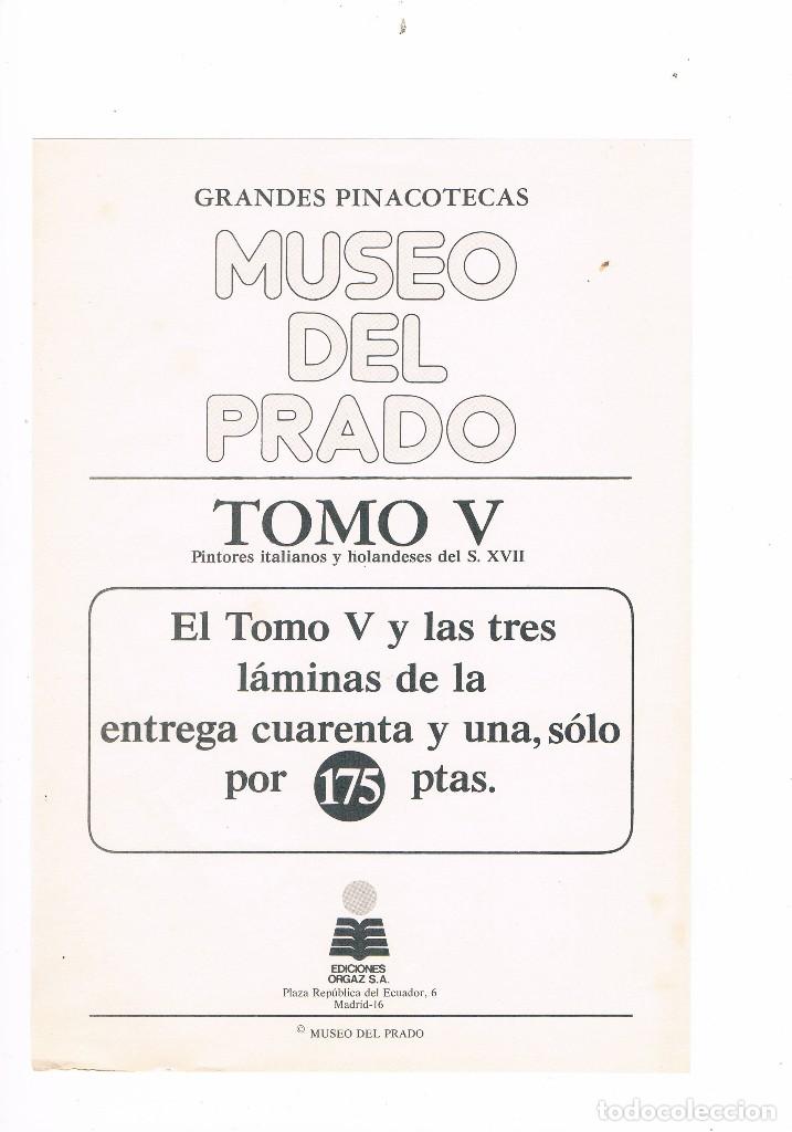 Coleccionismo: FOLLETO PUBLICITARIO GRANDES PINACOTECAS MUSEO DEL PRADO TOMO V EDICIONES ORGAZ