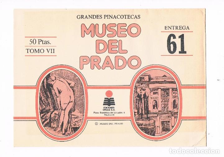 Coleccionismo: SOBRE LAMINAS GRANDES PINACOTECAS MUSEO DEL PRADO TOMO VII EDICIONES ORGAZ ENTREGA 61