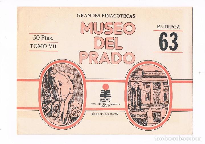 Coleccionismo: SOBRE LAMINAS GRANDES PINACOTECAS MUSEO DEL PRADO TOMO VII EDICIONES ORGAZ ENTREGA 63