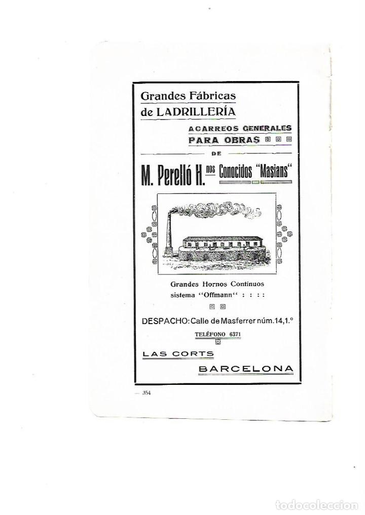 Collecting paper: A&Ntilde;O 1915 PUBLICIDAD M PERELLO HERMANOS CONOCIDOS MASIANS FABRICA LADRILLERIA LADRILLO OBRAS