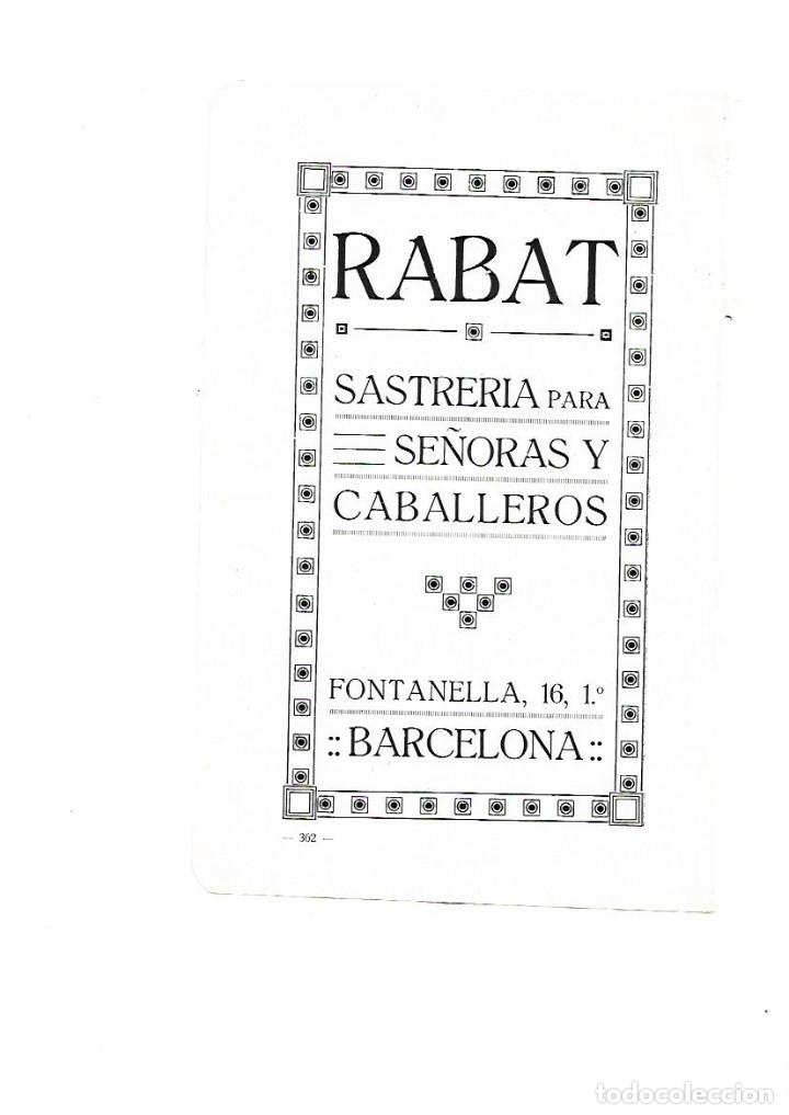 Collecting paper: A&Ntilde;O 1915 PUBLICIDAD RABAT SASTRERIA SE&Ntilde;ORAS Y CABALLEROS CALLE FONTANELLA BARCELONA