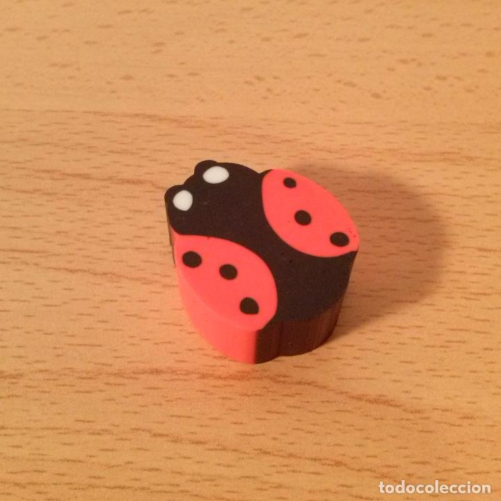 Coleccionismo: Goma de borrar de colecci&oacute;n con forma de mariquita. Insectos. Animales. Nueva. 2.5x3cm