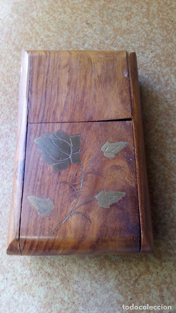 Coleccionismo: Pitillera de madera. - Foto 3