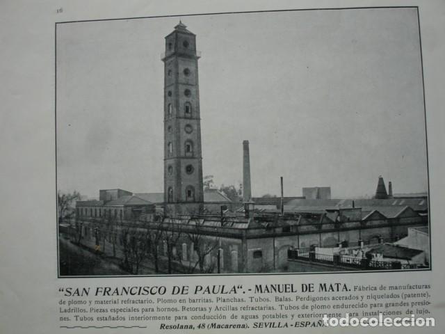 Collecting paper: FABRICA DE PLOMO SAN FRANCISCO DE PAULA MANUEL DE MATA  RESOLANA  SEVILLA .A&Ntilde;O 1910.17X12