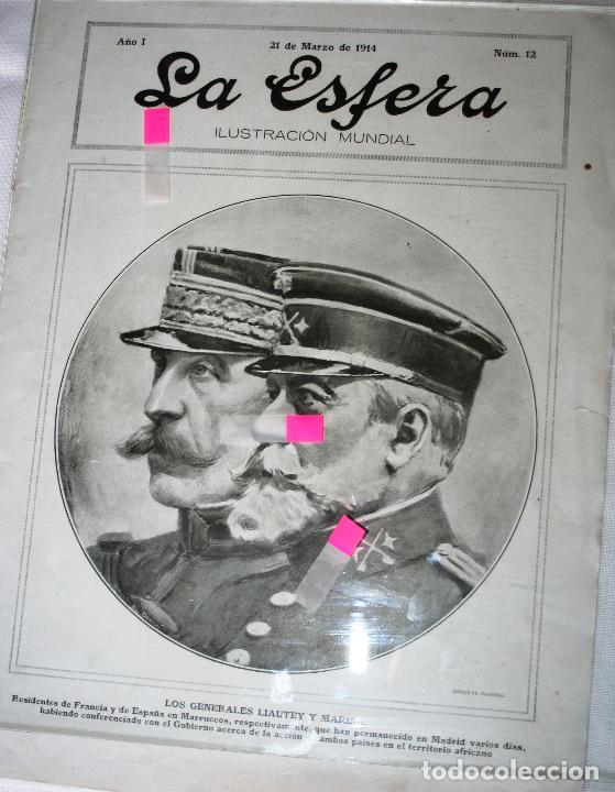 Coleccionismo: PORTADA REVISTA LA ESFERA LOS GENERALES LIAUTEY Y MARINA N&ordm; 12  21 DE MARZO 1914