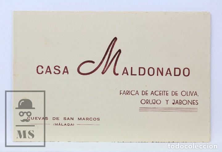 Colecionismo: Antigua Felicitaci&oacute;n Navide&ntilde;a - Casa Maldonado. Aceite de Oliva - Cuevas de San Marcos, A&ntilde;os 40