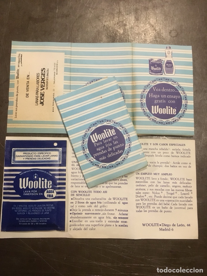Colecionismo: Sobre de Woolite. Tratamiento rejuvenecedor de la lana