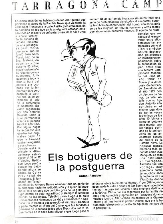 Coleccionismo: TARRAGONA CAMP - ELS BOTIGUERS DE LA POSTGUERRA - CURIOSIDADES -HOJA RECORTADA - A&Ntilde;OS 70/80