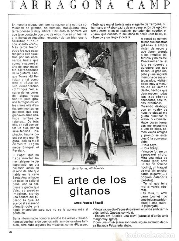 Coleccionismo: TARRAGONA CAMP - EL ARTE DE LOS GITANOS - CURIOSIDADES - HOJA RECORTADA - A&Ntilde;OS 70/80