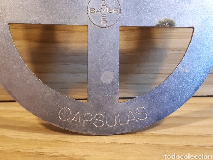 Coleccionismo: Placa publicitaria Campocomplex reversible Bayer inyectables y capsulas. - Foto 5
