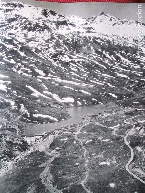Collectionnisme: PANTICOSA HUESCA PRESA Y PIRINEOS VISTA AEREA ANTIGUA LAMINA HUECOGRABADO