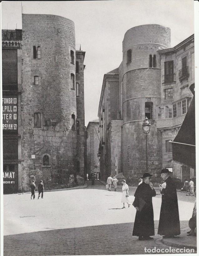 Coleccionismo: BARCELONA ANTIGUA - LAMINA / HOJA RECORTADA - PLAZA NUEVA Y ENTRADA A LA CALLE OBISPO -