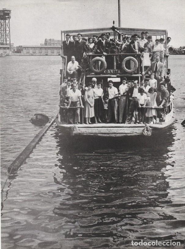 Sammelleidenschaft Papier: BARCELONA ANTIGUA - LAMINA / HOJA RECORTADA - PUERTO - GOLONDRINAS Y GAVIOTAS BARCAS DE PASEO -