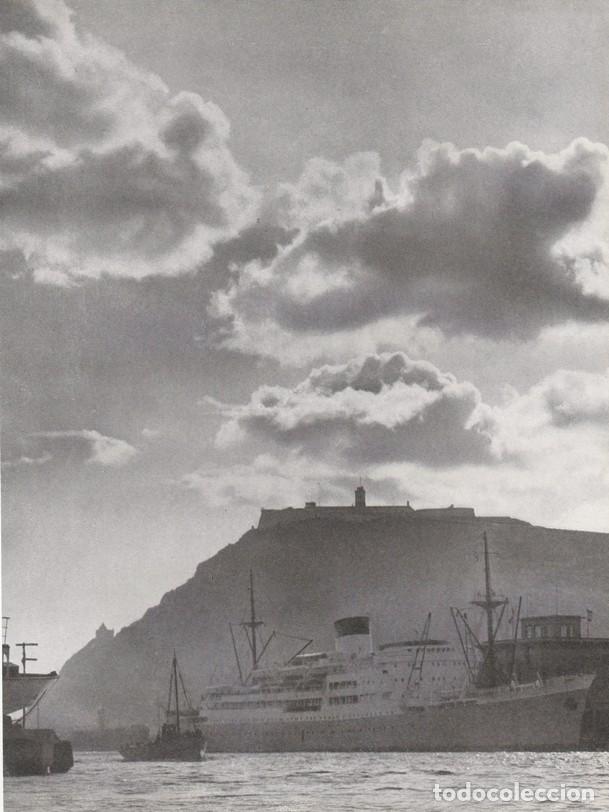 Sammelleidenschaft Papier: BARCELONA ANTIGUA - LAMINA / HOJA RECORTADA - PUERTO - BARCOS - BUQUES - MONTJUICH CENTINELA DEL MAR