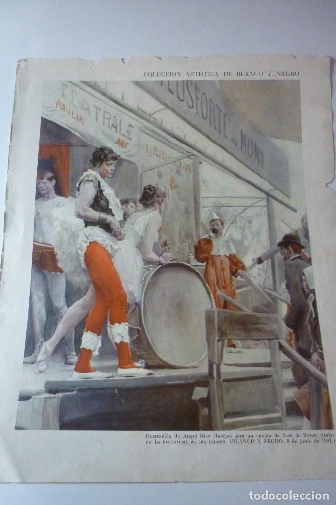 Coleccionismo: COLECCION ART&Iacute;STICA DE BLANCO Y NEGRO.LA PANTOMIMA DE LOS LEONES. ILUSTRACI&Oacute;N DE ANGEL D&Iacute;AZ HUERTAS.