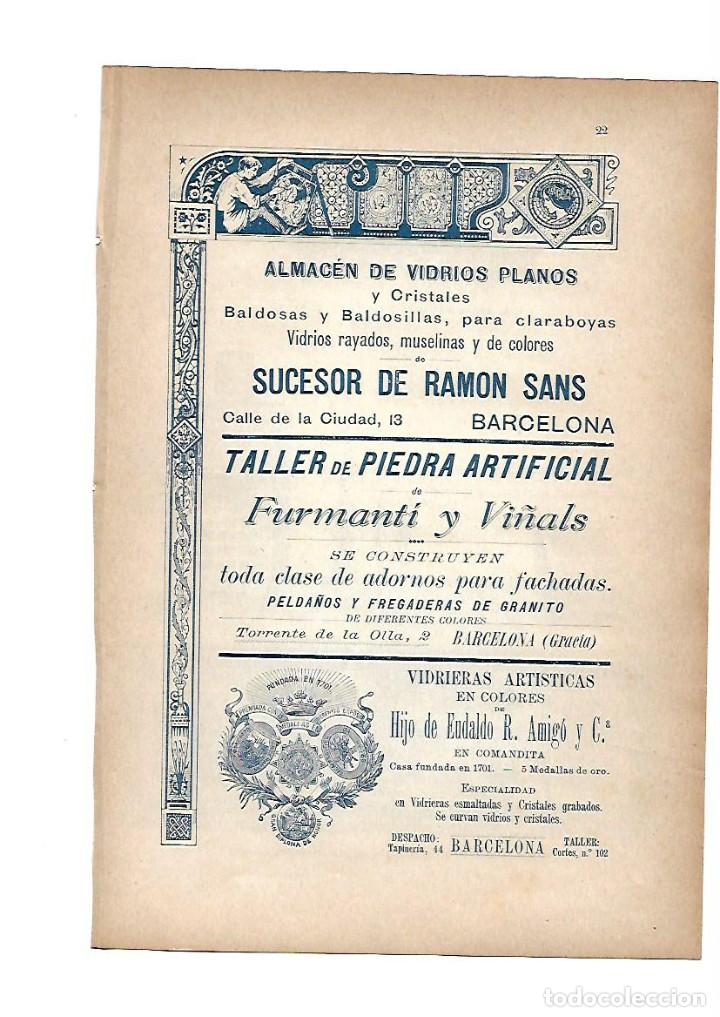 Collezionismo: A&Ntilde;O 1903 PUBLICIDAD ANUNCIO MODERNISTA VIDRIERAS ARTISTICAS EUDALDO R AMIGO FURMANTI VI&Ntilde;ALS