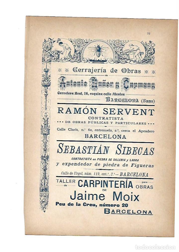 Collecting paper: A&Ntilde;O 1903 PUBLICIDAD  MODERNISTA ANTONIO SU&Ntilde;ER CAPMANY RAMON SERVENT SEBASTIAN SIBECAS JAIME MOIX