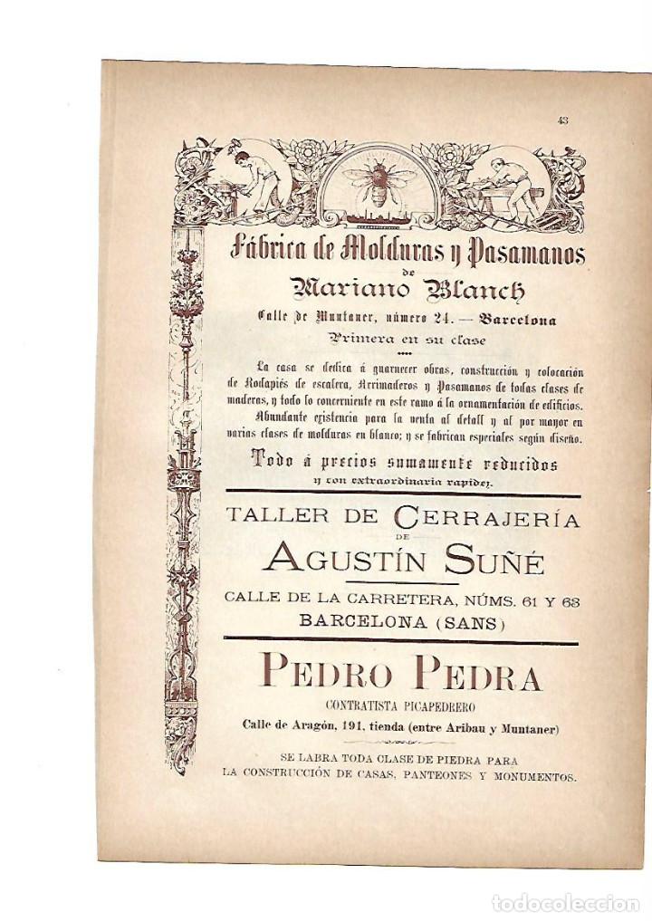 Collecting paper: A&Ntilde;O 1903 PUBLICIDAD ANUNCIO MODERNISTA MARIANO BLANCH MOLDURAS PASAMANOS AGUSTIN SU&Ntilde;E PEDRO PEDRA