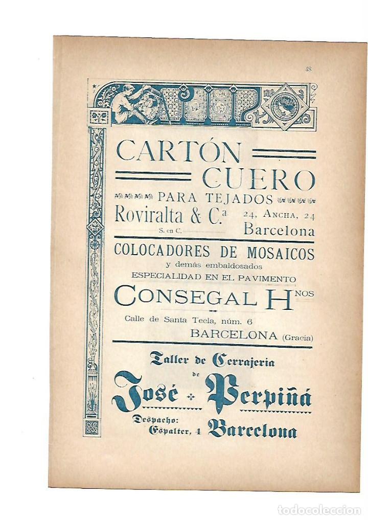 Coleccionismo: A&Ntilde;O 1903 PUBLICIDAD ANUNCIO MODERNISTA CARTON CUERO ROVIRALTA CONSEGAL MOSAICO JOSE PERPI&Ntilde;A