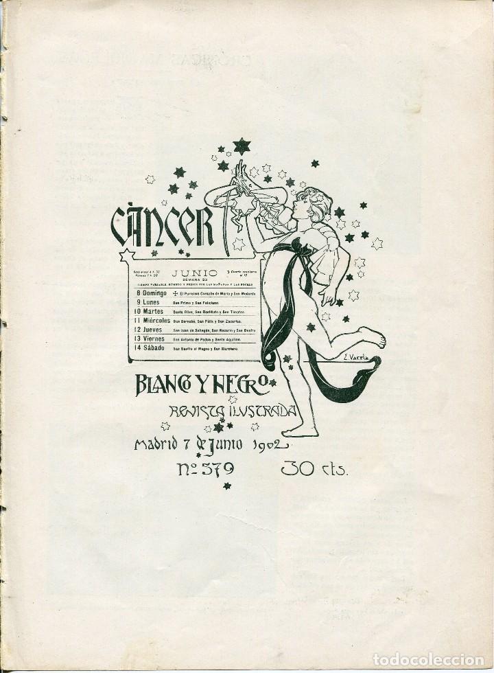 Coleccionismo: LAMINA ORIGINAL-A&Ntilde;O 1902--CANCER-ILUSTRADA E. VARELA-MADRID TIRO AL PICH&Oacute;N-