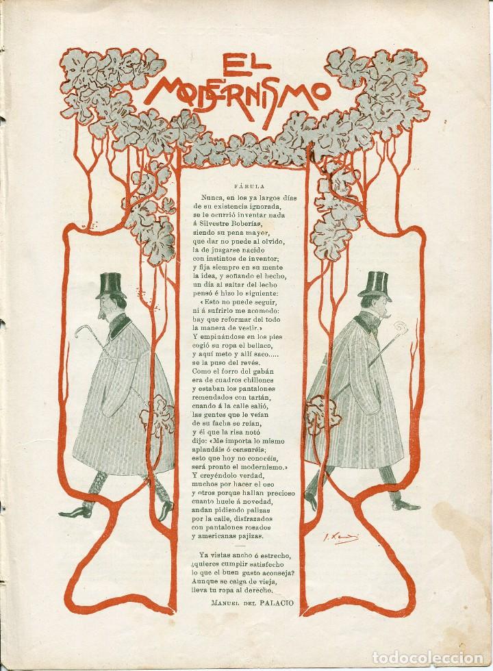 Coleccionismo: LAMINA ORIGINAL-A&Ntilde;O 1902--EL MODERNISMO-EL RETROCESO