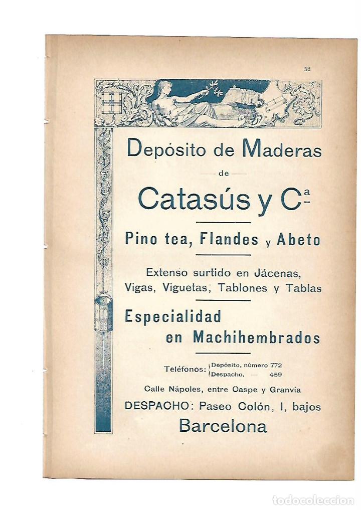 Collecting paper: A&Ntilde;O 1903 PUBLICIDAD ANUNCIO MODERNISTA CATASUS DEPOSITO DE MADERAS MACHIEMBRADO PINO TEA ABETO