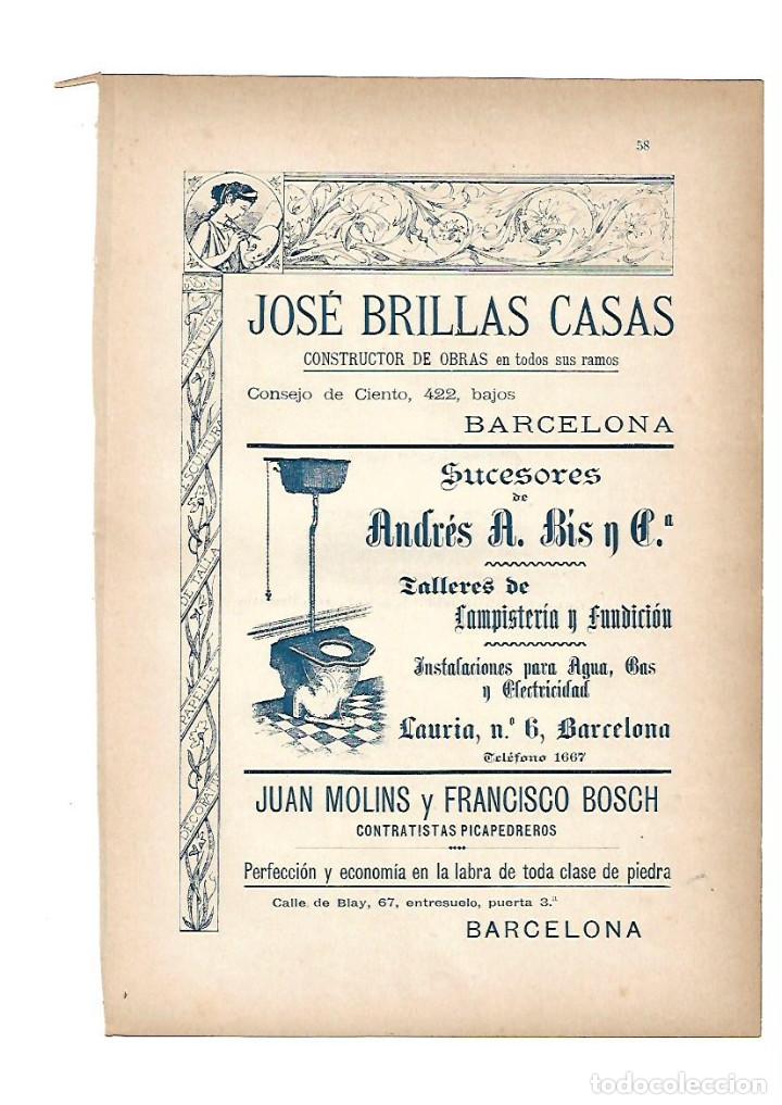 Collecting paper: A&Ntilde;O 1903 PUBLICIDAD ANUNCIO MODERNISTA JOSE BRILLAS CASAS SUCESORES ANDRES BIS LAMPISTERIA